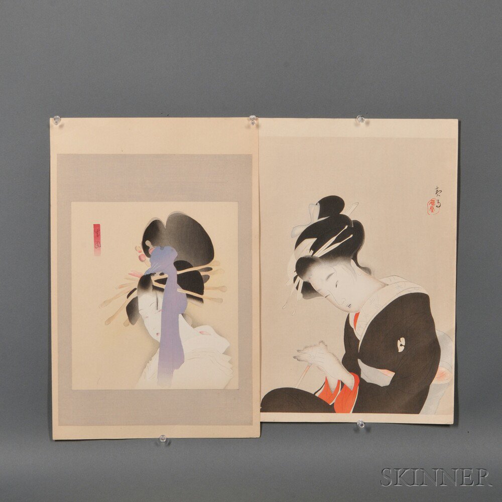 Appraisal: Two Prints by Keigetsu Kikuchi and Seien Shima scenes from