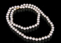 Appraisal: Matinee Strand of Freshwater Cultured Pearls K filigree clasp approx