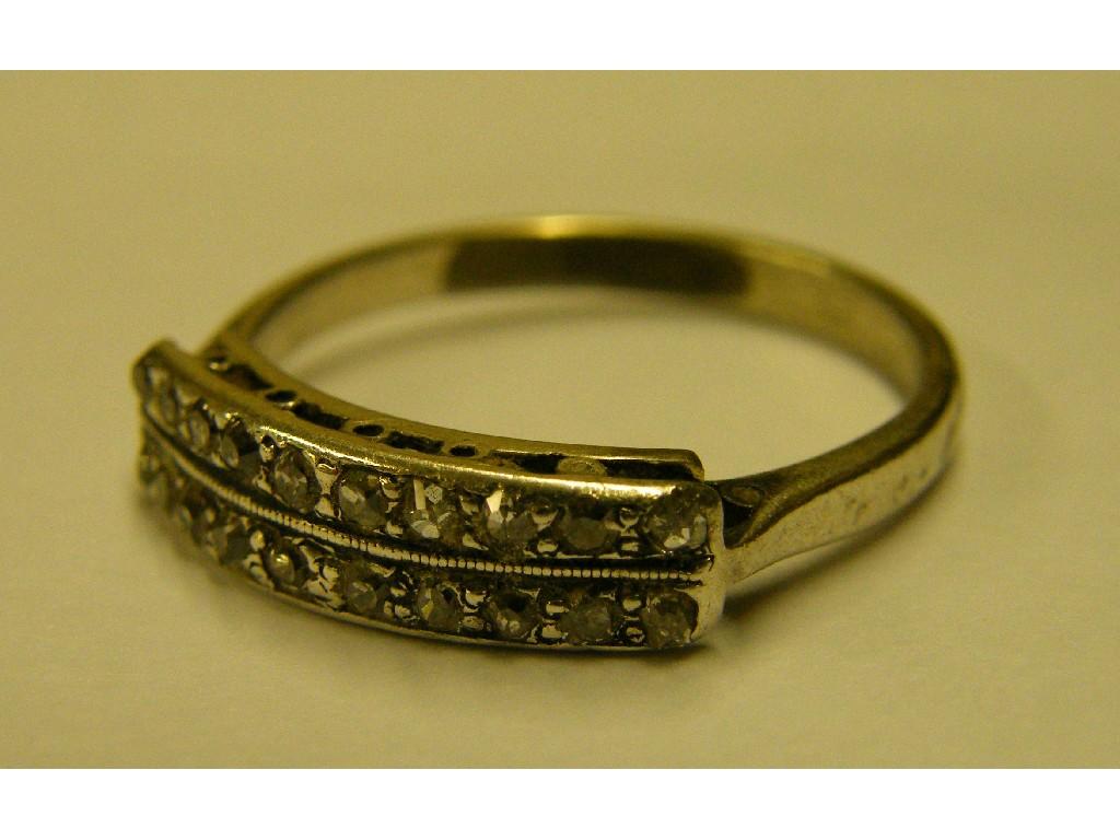 Appraisal: Diamond two row half eternity ring in a white gold