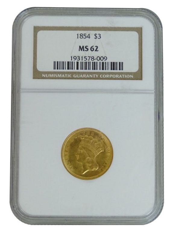 Appraisal: Three Dollar Gold MS Three Dollar Gold MS First year