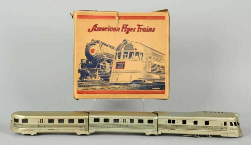 Appraisal: Tin American Flyer No Wind-Up Train Set American Working Includes