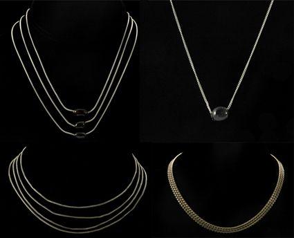 Appraisal: Three Gold Tone Rope Chains One Silver Chain together with