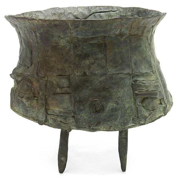 Appraisal: William Underhill American born Concave Green Bowl circa patinated-bronze height