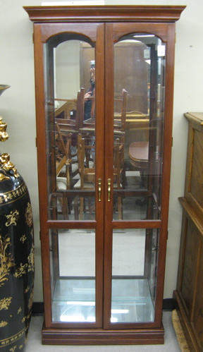 Appraisal: TALL CURIO DISPLAY CABINET Philip Reinisch Co model B- -