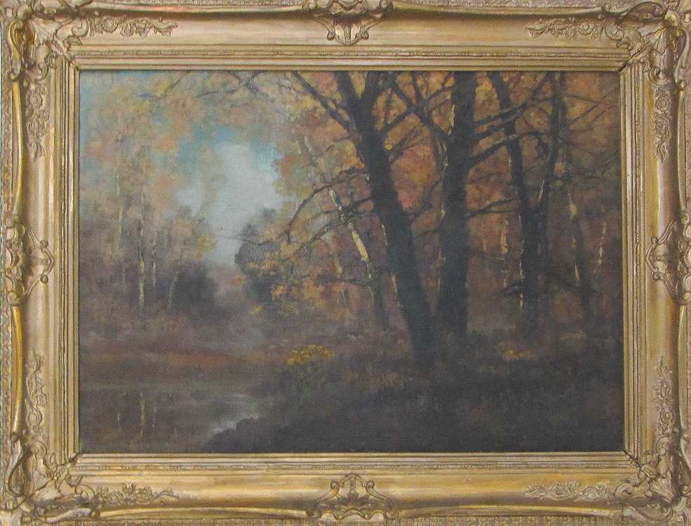 Appraisal: LAZLO KEZDY KOVACS OIL ON CANVAS Hungarian - Forest interior