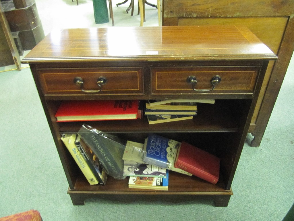 Appraisal: Reproduction open bookcase with drawers