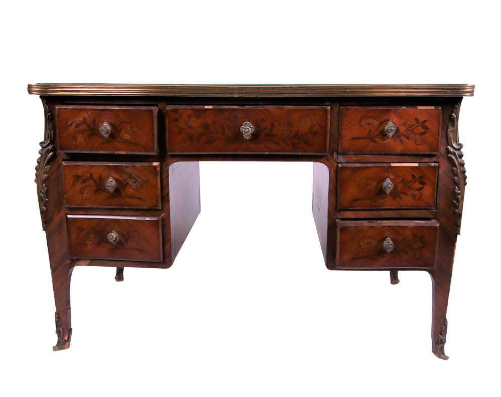 Appraisal: FRENCH ORMOLU-MOUNTED BUREAU PLATwith missing veneer inches wide inches deep