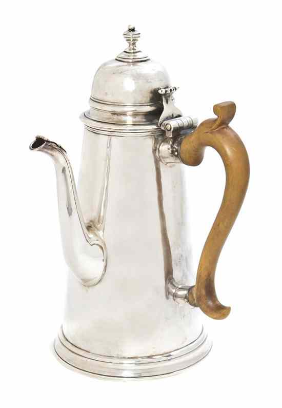 Appraisal: An English Silver Coffee Pot Paul de Lamerie London first