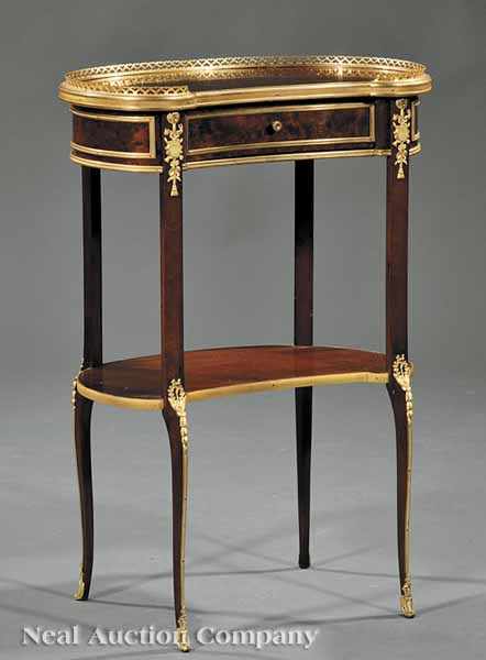 Appraisal: A Louis XV-Style Bronze Dor and Mahogany Table Rognon early