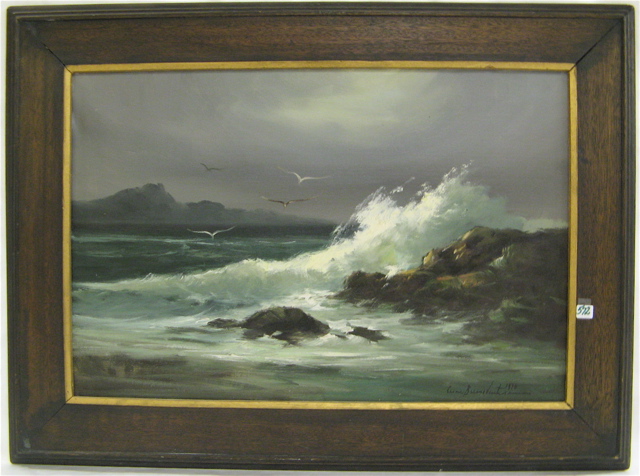 Appraisal: CAESAR BUENAVENTURA OIL ON CANVAS Philippines - Seascape waves crashing