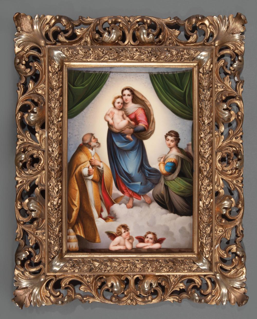 Appraisal: German Porcelain Plaque of the Sistine Madonna Theodor Lichtenberg Dresden