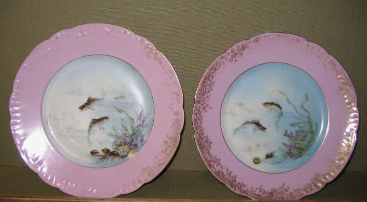 Appraisal: TEN LIMOGES PORCELAIN FISH PLATES Theodore Haviland marked of -