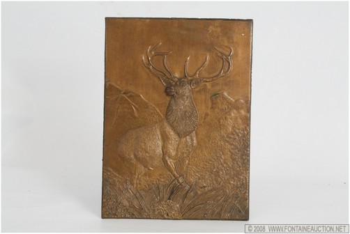 Appraisal: BRASS HARTFORD DEER PLAQUE W x H