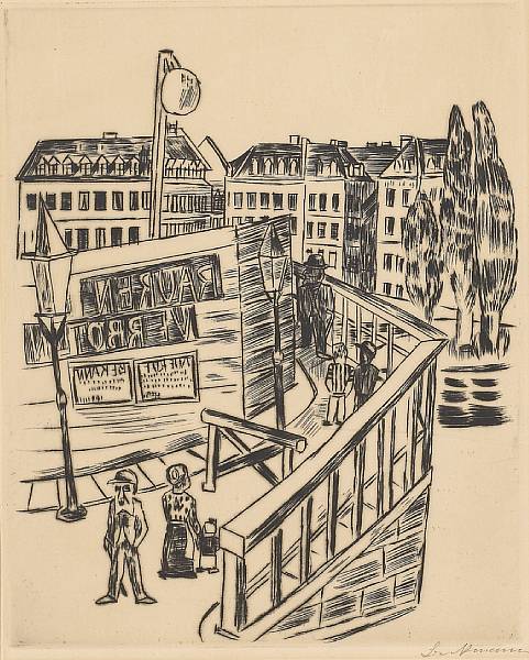 Appraisal: Max Beckmann German - Holzbr cke Wooden Bridge from Die