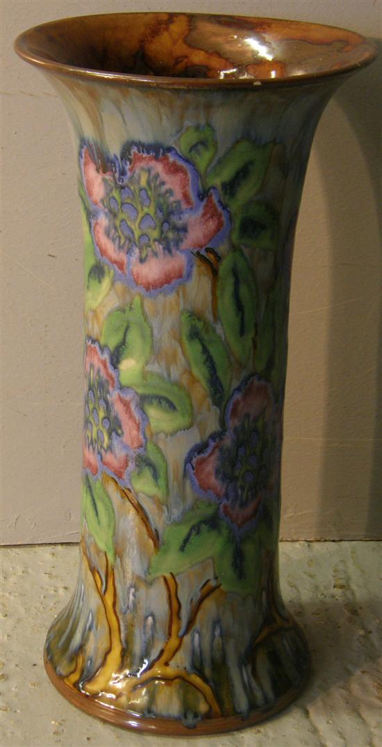 Appraisal: Royal Doulton vase of cylindrical form with flared rim decorated