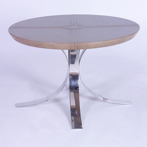 Appraisal: OSVALDO BORSANI Dinette table its beveled circular top covered in