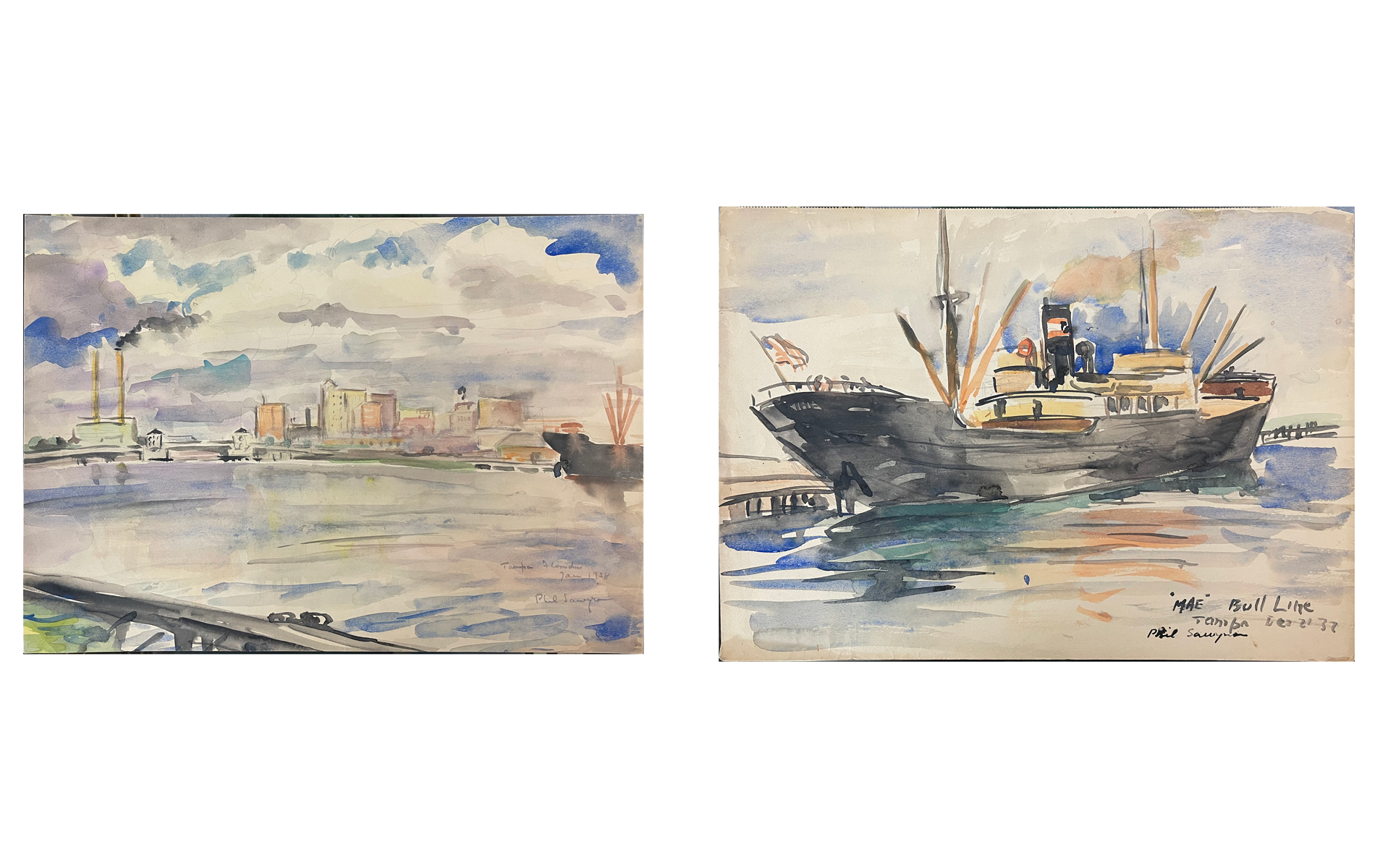 Appraisal: SAWYER Philip Ayer American French - Two Florida Paintings Tampa