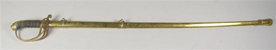 Appraisal: Late th Century British Officer's Sword Scabbard Blade engraved with