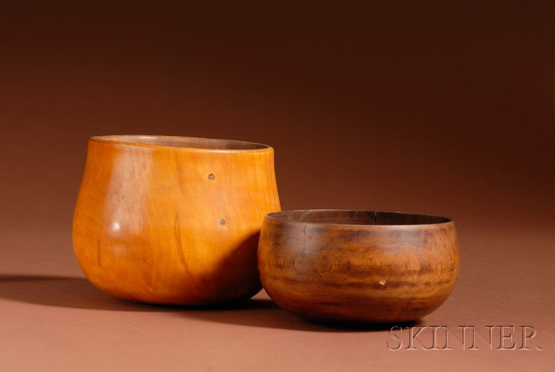 Appraisal: Two Hawaiian Turned Wood Bowls c late th century the