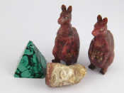 Appraisal: A pair of rhodolite kangaroos one with twin joeys with