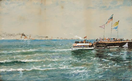 Appraisal: EDMUND DARCH LEWIS American - Off Narragansett Pier watercolor and