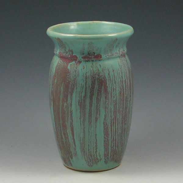 Appraisal: Hull early stoneware vase with uncommon mottled glaze Marked with