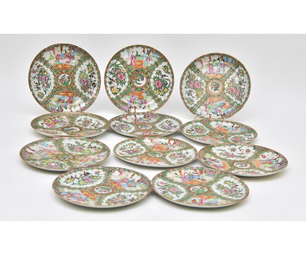 Appraisal: Eleven Rose Medallion Plates Eleven large Rose Medallion Plates th