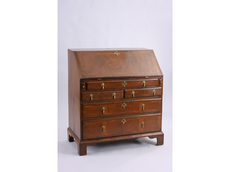 Appraisal: English Slant Front Desk George II th c mahogany veneers