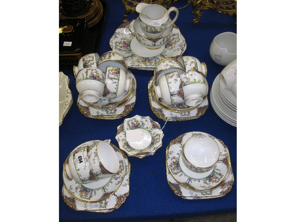 Appraisal: Lot comprising Grosvenor China teaset Plant Tuscan teaset and a