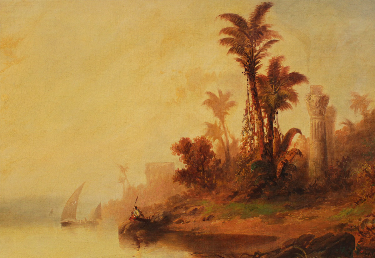 Appraisal: LARGE TH CENTURY PAINTING SIGNED WEBB ''ON THE NILE'' Oil