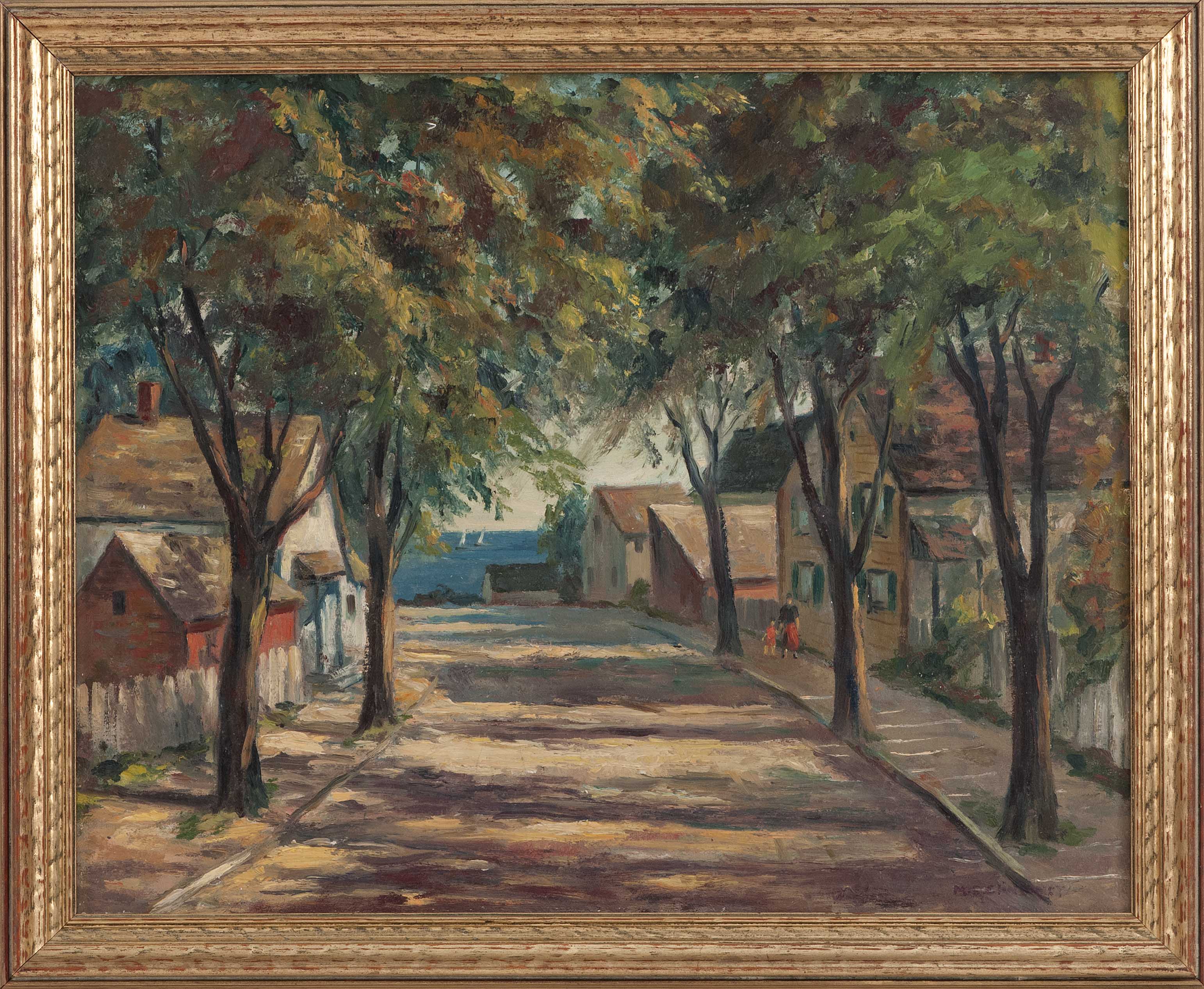 Appraisal: MAY SPEAR CLINEDINSTMassachusetts - A North Shore street scene Signed