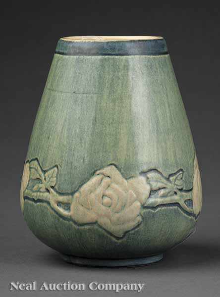 Appraisal: A Newcomb College Art Pottery Vase relief-carved with a band