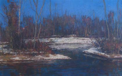 Appraisal: DAVID SHEVLINO american b RARITAN CANAL Signed upper right pastel