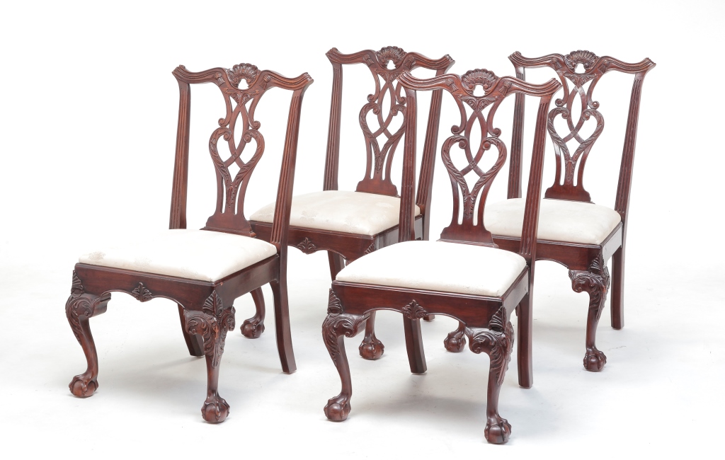 Appraisal: Second half th century mahogany In the Chippendale style carved