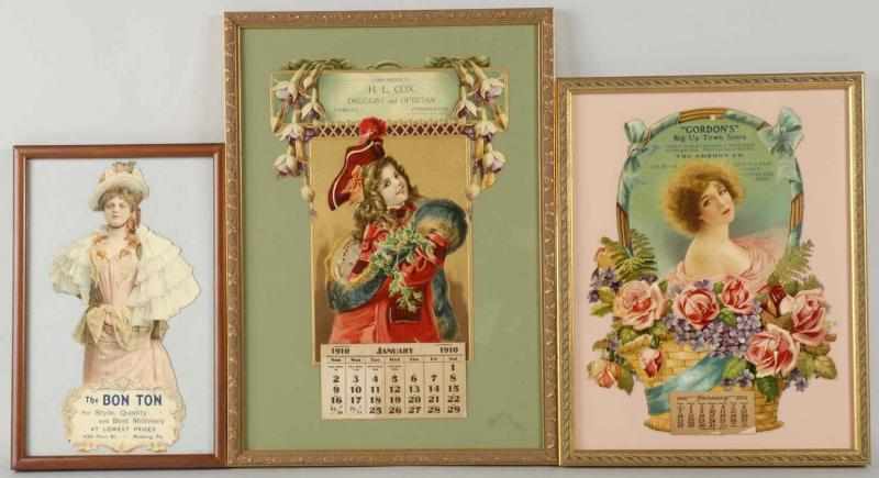 Appraisal: Lot of Early Die-Cut Pieces Description Includes calendar for Gordon's