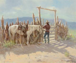 Appraisal: Olaf Wieghorst - Navajo Corraloil on canvas inchessigned lower left