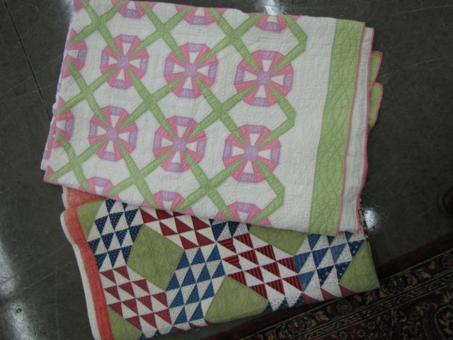 Appraisal: Two vintage pattern quilts full size including diamond pattern and