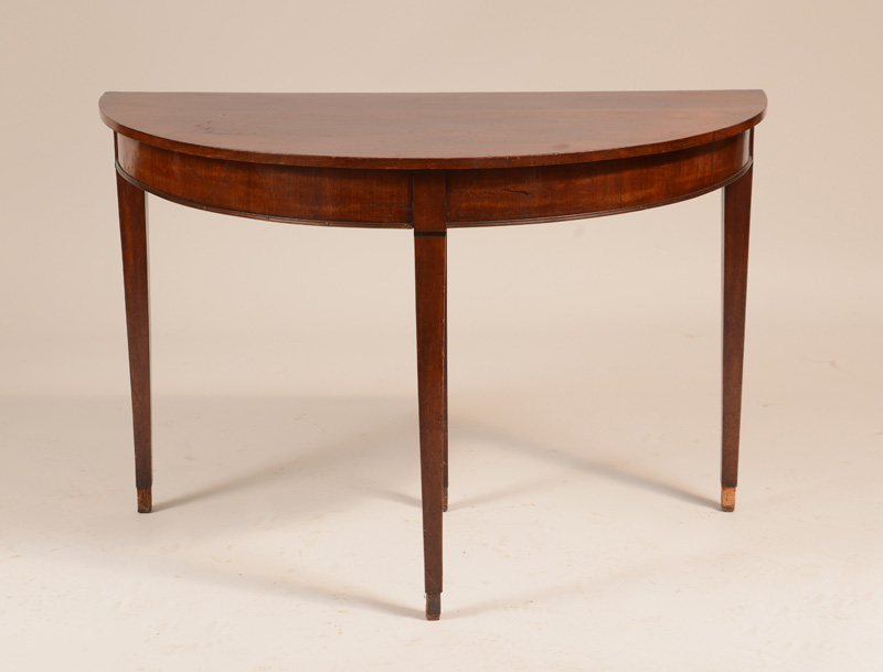 Appraisal: Directoire Brass-Mounted Mahogany D-Shaped Console Table With Garde Meubles paper