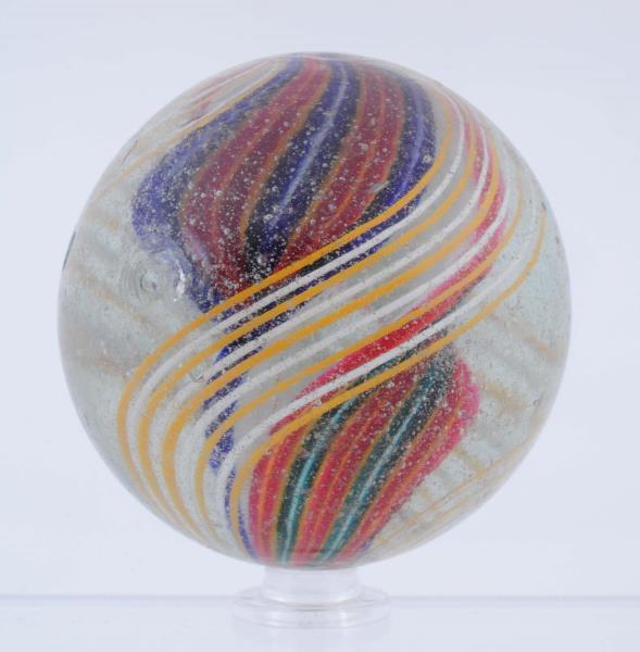 Appraisal: Large Double Ribbon Swirl Marble Huge multicolor double ribbon swirl