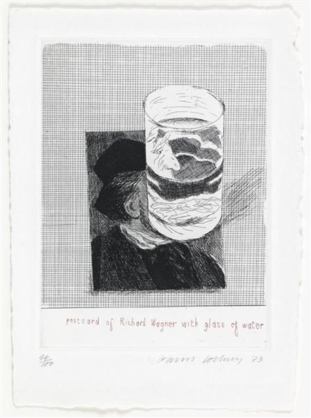 Appraisal: DAVID HOCKNEY BRITISH B POSTCARD Etching signed edition of From