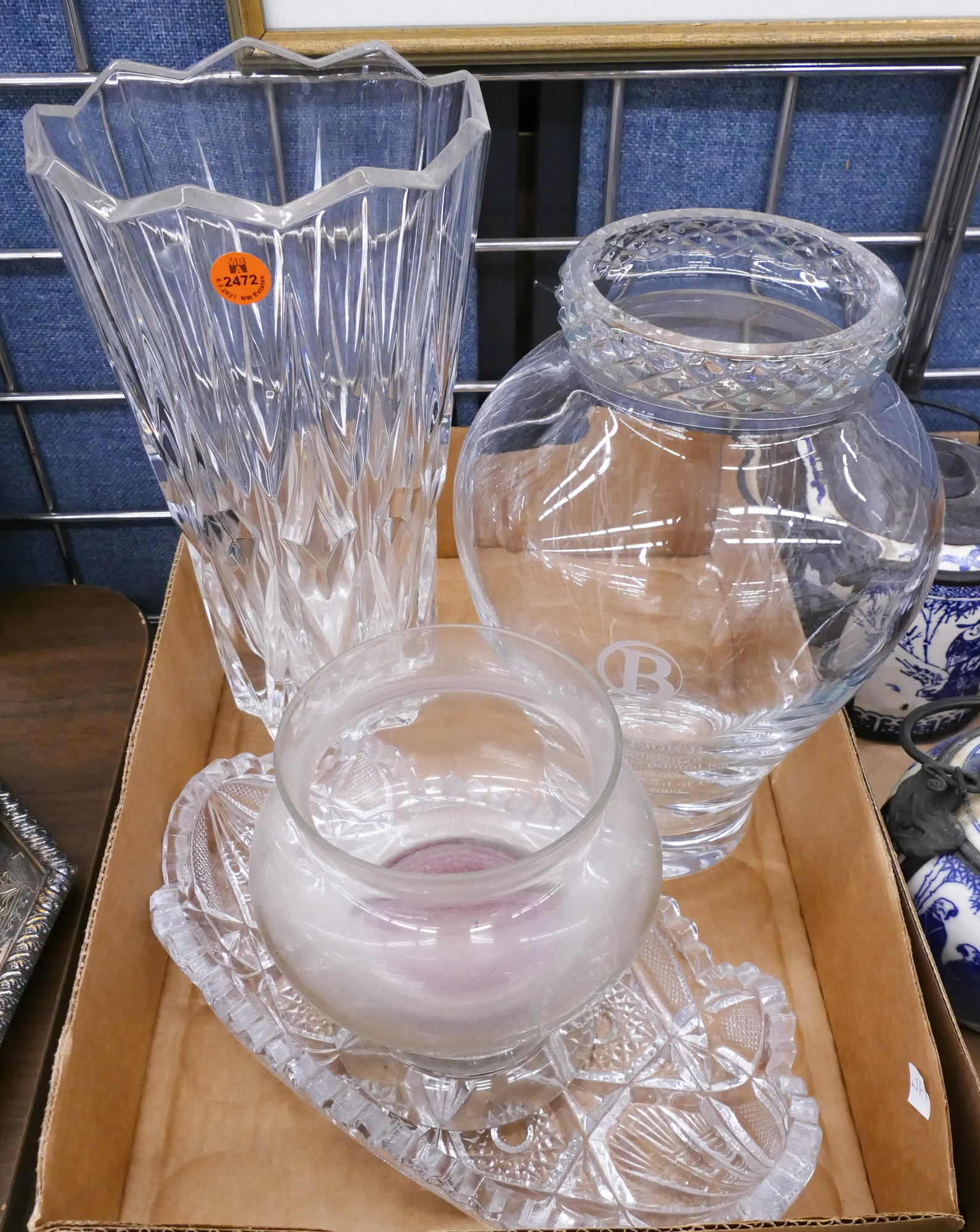 Appraisal: Box Crystal Vases Etc