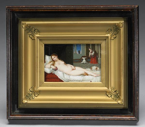 Appraisal: A Continental miniature painting of an Odalisque late th century