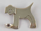 Appraisal: A silver puppy dog and bowl brooch maker T S