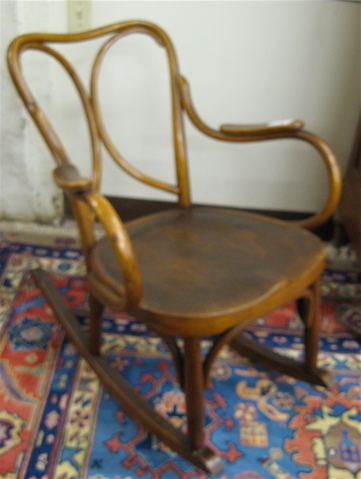 Appraisal: BENTWOOD ROCKING ARMCHAIR Jacob Josef Kohn Vienna Austria early th