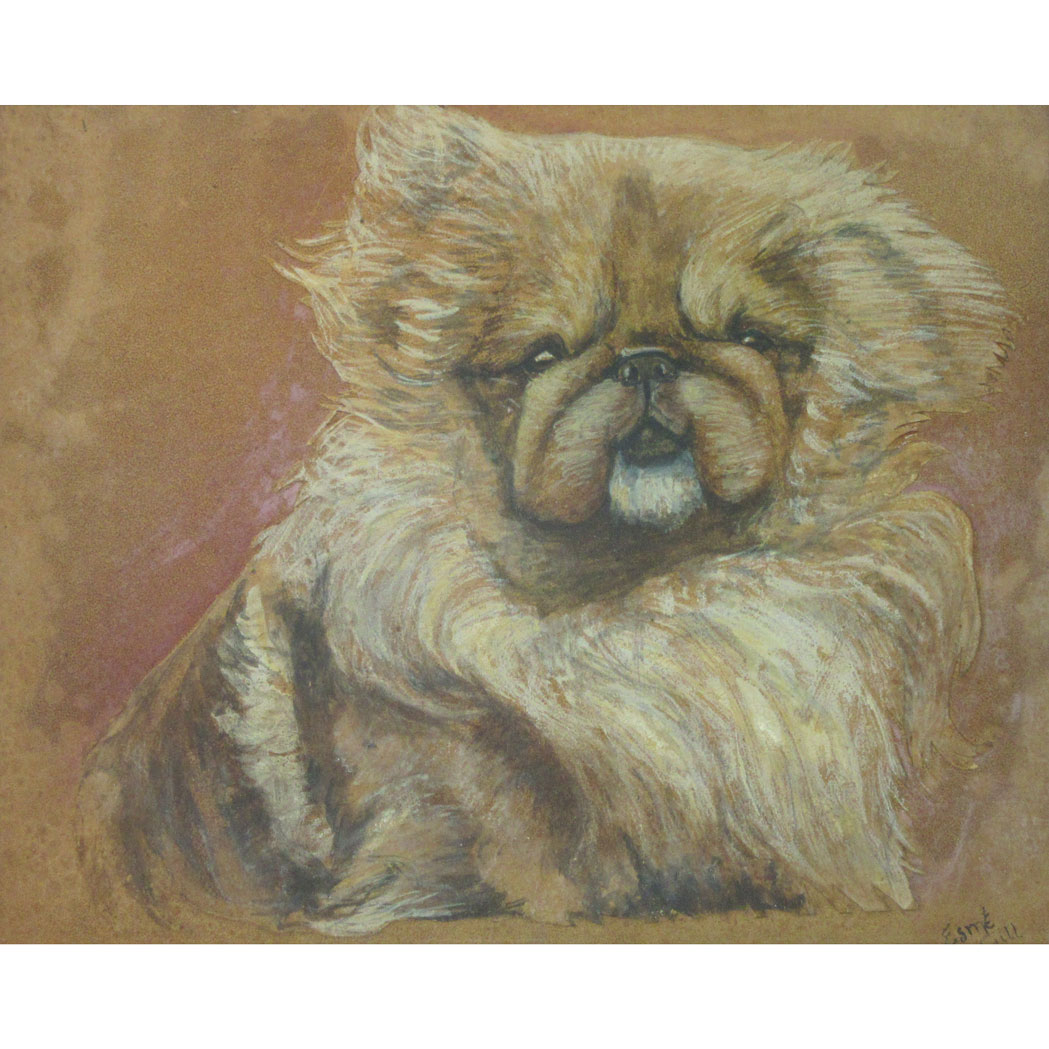 Appraisal: Esme Gill th Century Pekingese Puppies Two Each signed Esme