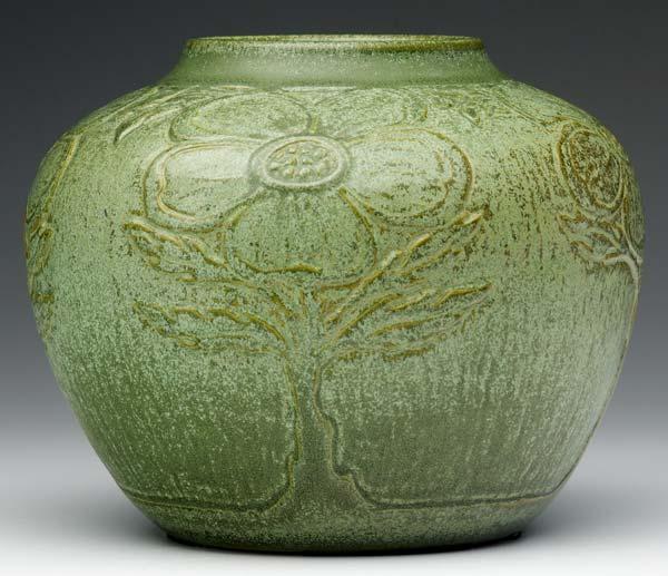 Appraisal: NORTH DAKOTA SCHOOL OF MINES Bulbous vase carved by Flora