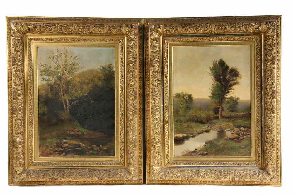 Appraisal: PAIR OOC'S - Two California Landscapes with Streams both signed