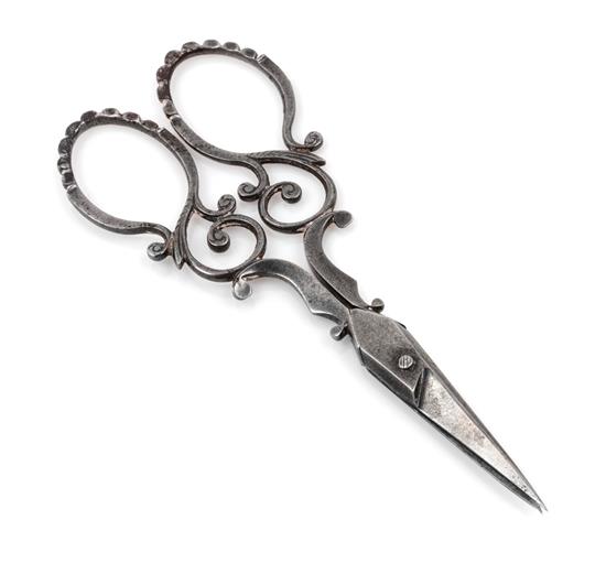 Appraisal: Sale Lot A Pair of Steel Scissors with scroll worked