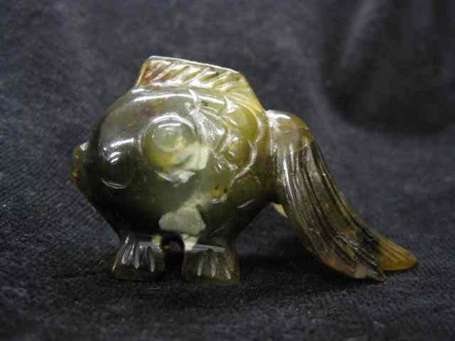 Appraisal: Carved Jade Figurine of a Koi orGoldfish '' excellent