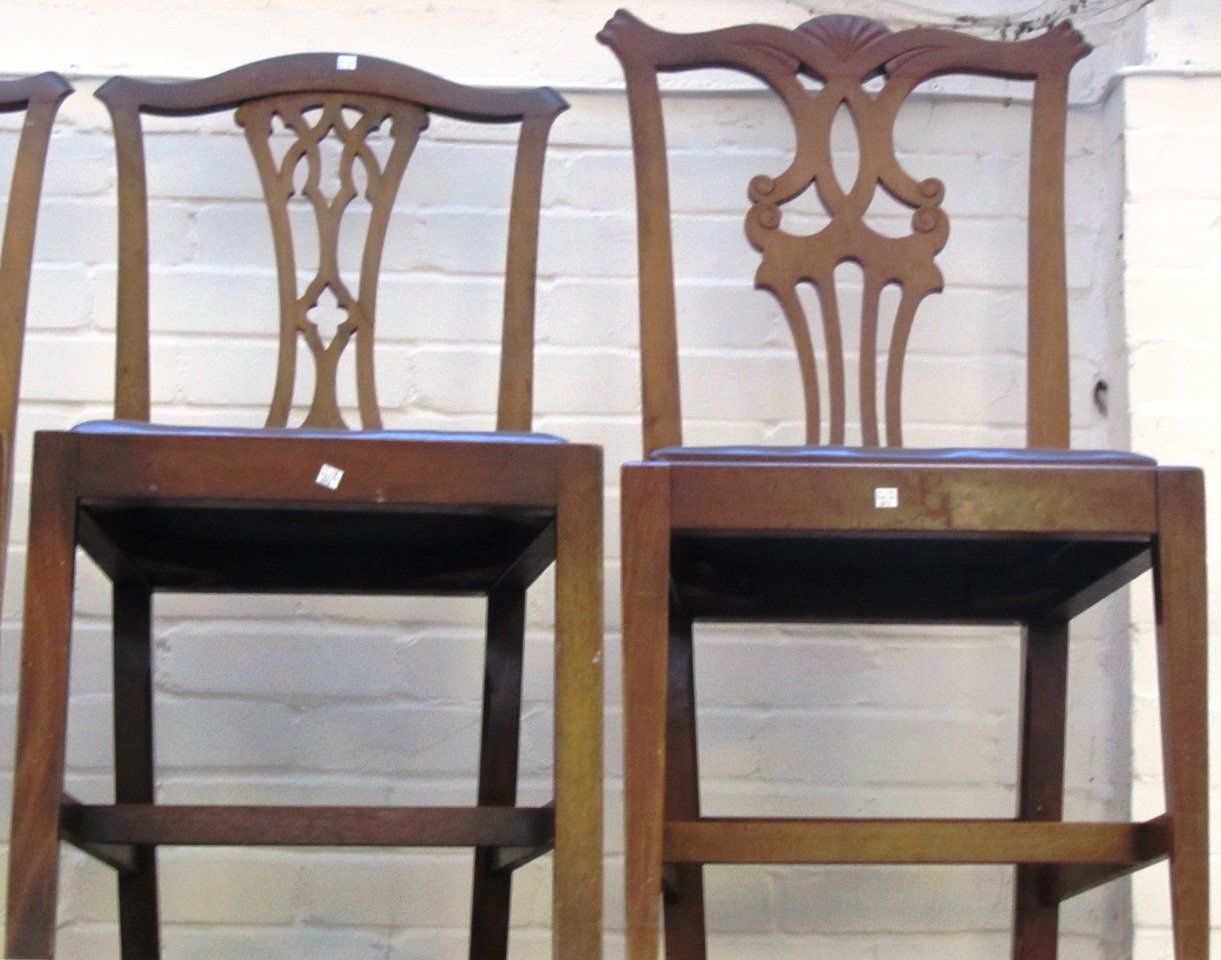 Appraisal: A set of four mid th century style carved mahogany